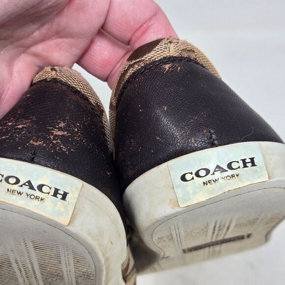 COACH Alegra Slip-On Sneakers Women’s 7.5 B Signature Jacquard Canvas Logo - Picture 7 of 10